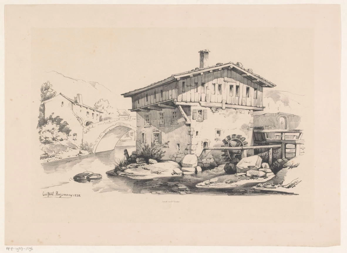 Casa e mulino ad acqua in un villaggio di montagna - Rijks Museum, Amsterdam